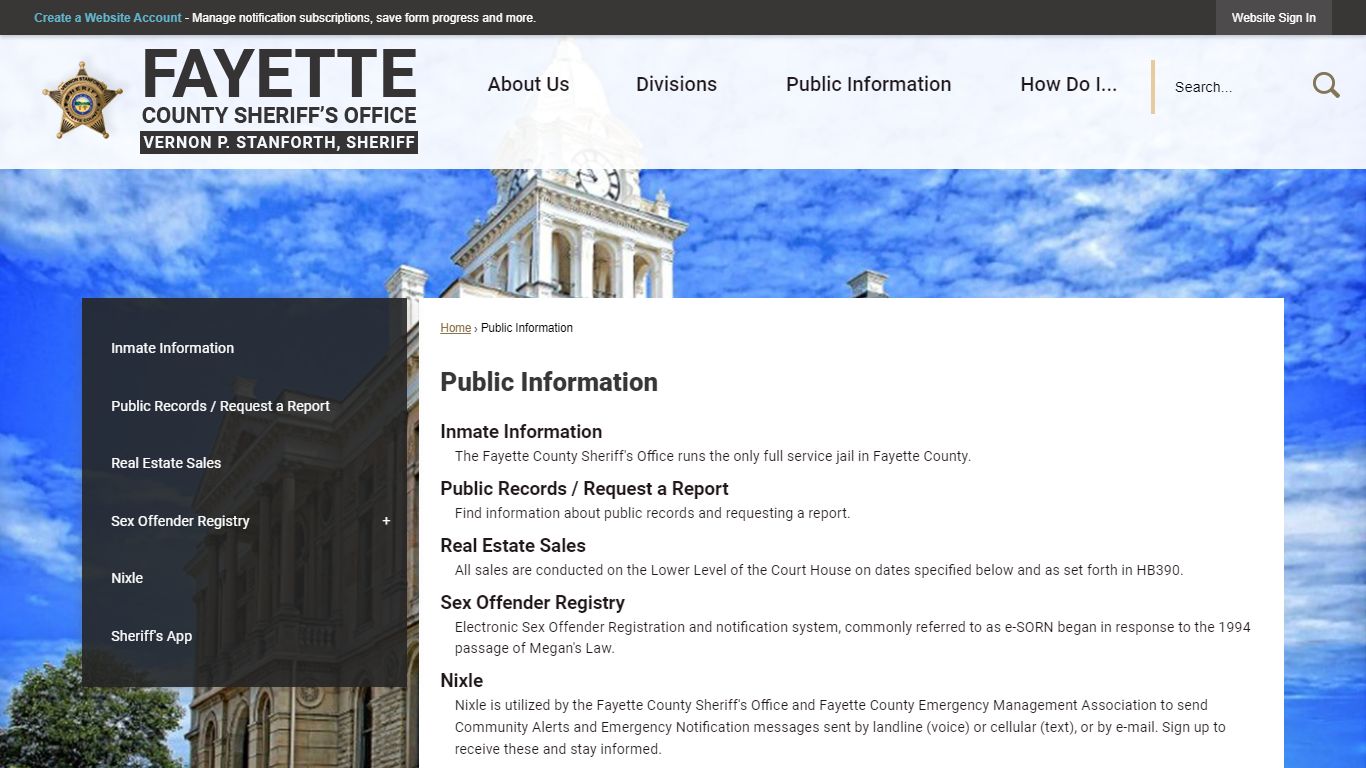 Public Information | Fayette Sheriff's Office, OH